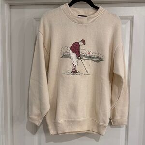 Nutmeg Mills Cream Golf Print Men's Sweater